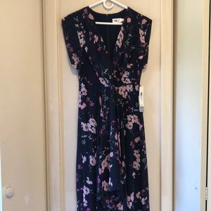 NWT Eliza J Nordstrom Floral Bird Chiffon Dress Size 8 New